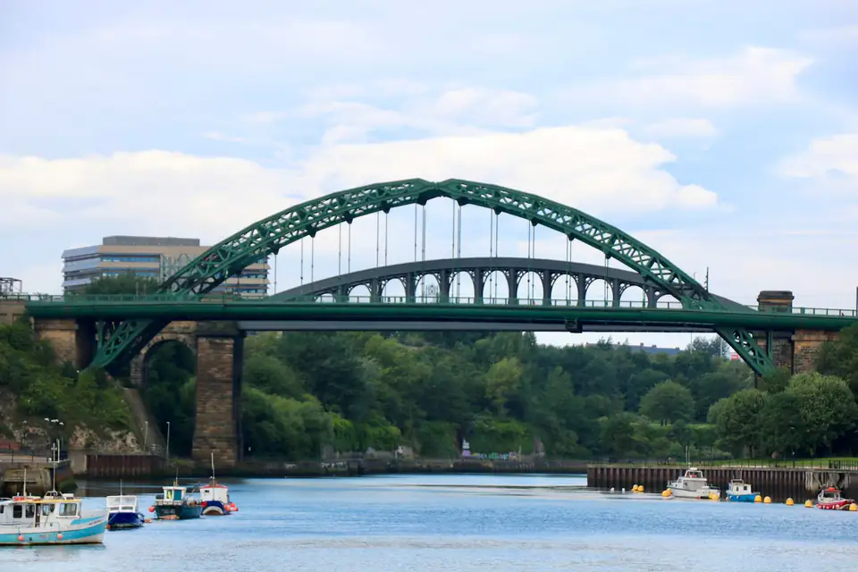 Wearmouth Bridge crossing the River Wear in Sunderland city centre