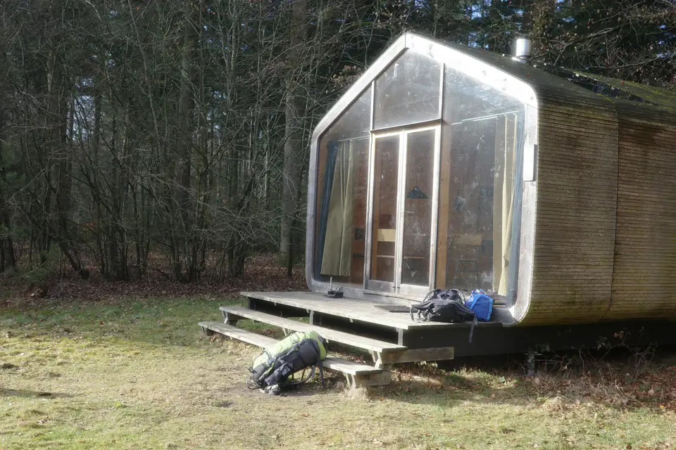 Glass-fronted garden pod, design inspiration for garden studios in Newcastle Glass-fronted garden studio pod among trees, a light-filled creative space idea for Newcastle